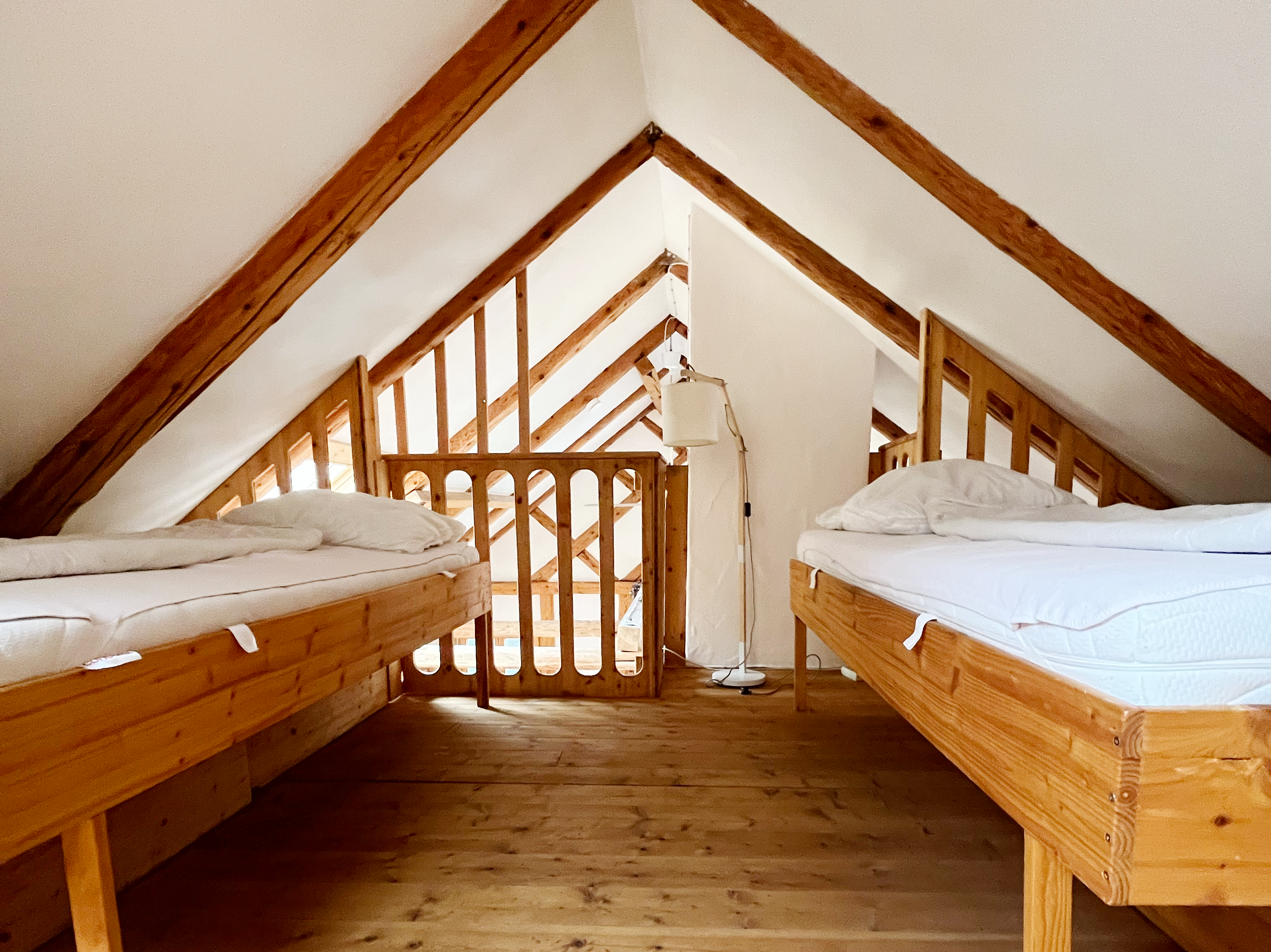 Schlafbereich im Spitzboden